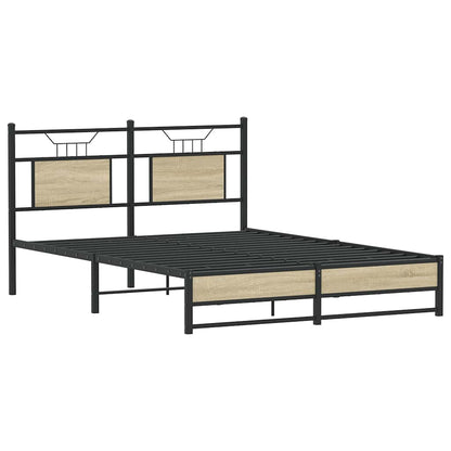 Bed Frame without Mattress Sonoma Oak 150x200 cm King Size Engineered Wood