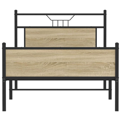 Bed Frame without Mattress Sonoma Oak 107x203 cm Engineered Wood