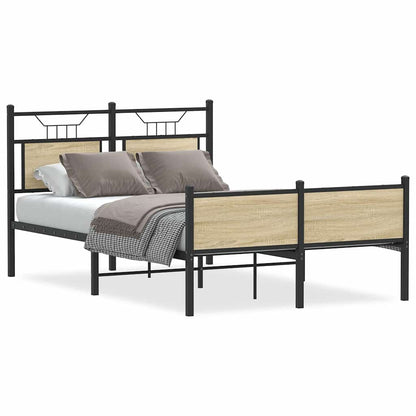 Bed Frame without Mattress Sonoma Oak 120x200 cm Engineered Wood