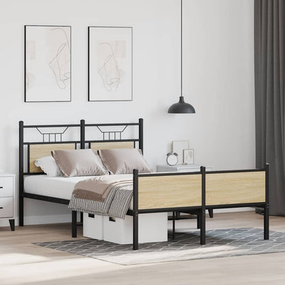 Bed Frame without Mattress Sonoma Oak 120x200 cm Engineered Wood