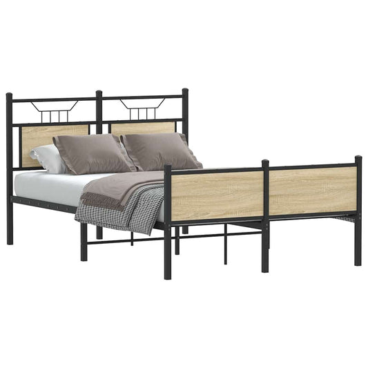 Bed Frame without Mattress Sonoma Oak 120x200 cm Engineered Wood