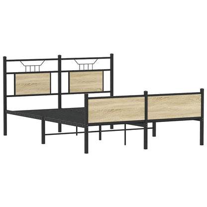 Bed Frame without Mattress Sonoma Oak 137x190 cm Engineered Wood