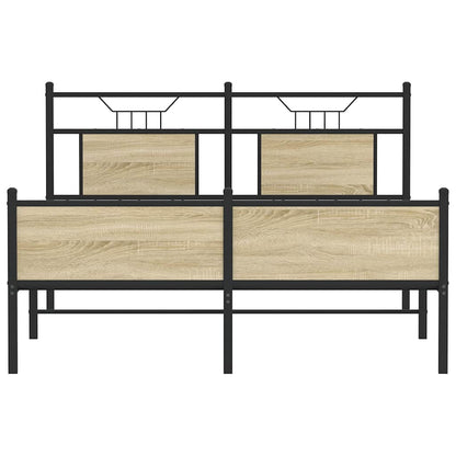 Bed Frame without Mattress Sonoma Oak 137x190 cm Engineered Wood