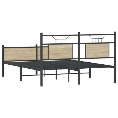 Bed Frame without Mattress Sonoma Oak 137x190 cm Engineered Wood