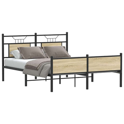 Bed Frame without Mattress Sonoma Oak 137x190 cm Engineered Wood