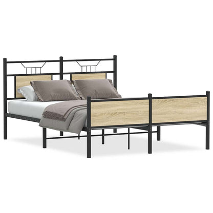 Bed Frame without Mattress Sonoma Oak 140x190 cm Engineered Wood
