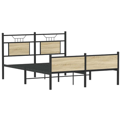 Bed Frame without Mattress Sonoma Oak 140x190 cm Engineered Wood