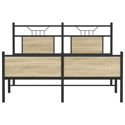 Bed Frame without Mattress Sonoma Oak 140x190 cm Engineered Wood