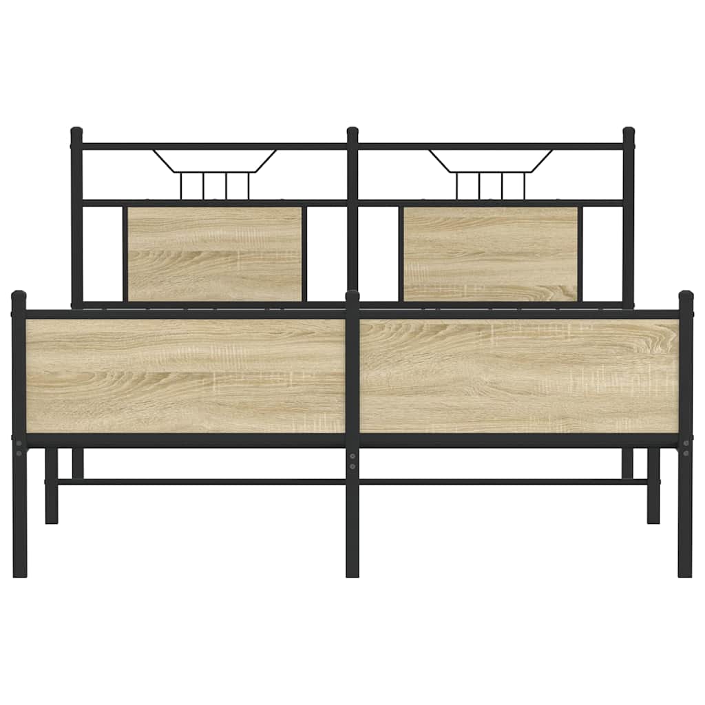 Bed Frame without Mattress Sonoma Oak 150x200 cm King Size Engineered Wood