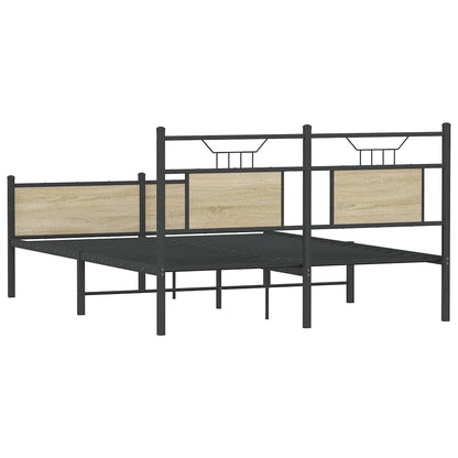 Bed Frame without Mattress Sonoma Oak 150x200 cm King Size Engineered Wood
