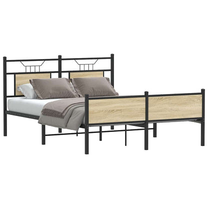 Bed Frame without Mattress Sonoma Oak 150x200 cm King Size Engineered Wood