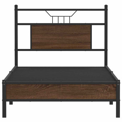 Bed Frame without Mattress Brown Oak 90x190 cm Single Engineered Wood
