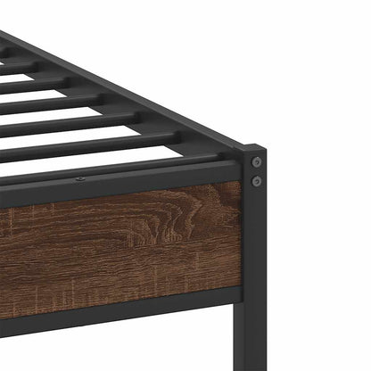 Bed Frame without Mattress Brown Oak 90x190 cm Single Engineered Wood