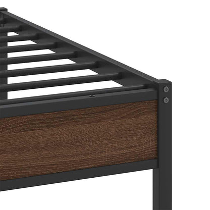 Bed Frame without Mattress Brown Oak 100x190 cm Engineered Wood