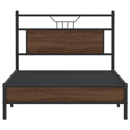 Bed Frame without Mattress Brown Oak 107x203 cm Engineered Wood