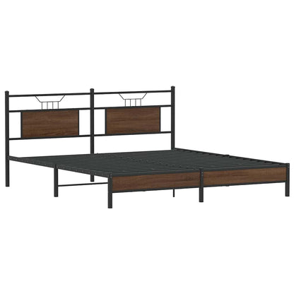 Bed Frame without Mattress Brown Oak 183x213 cm Engineered Wood