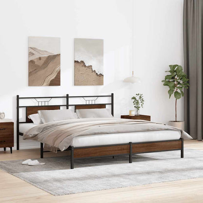 Bed Frame without Mattress Brown Oak 183x213 cm Engineered Wood