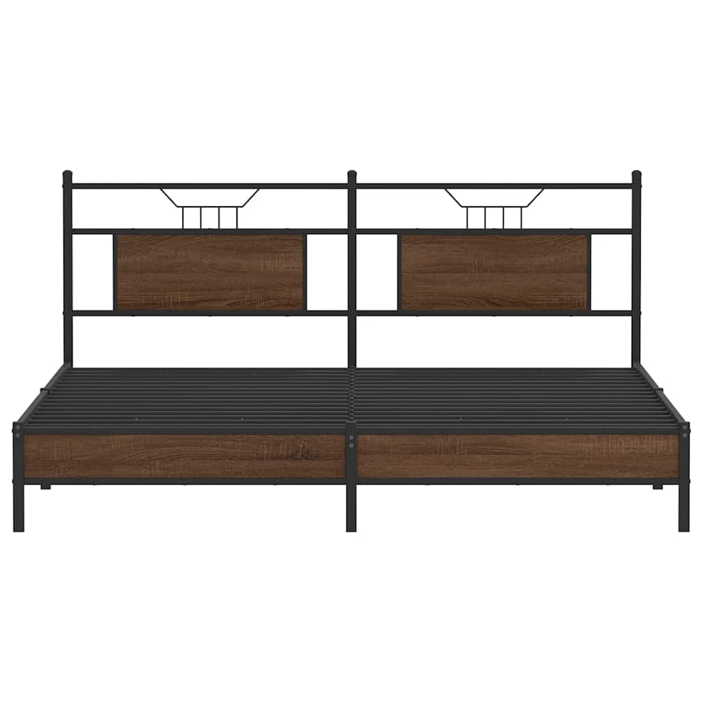 Bed Frame without Mattress Brown Oak 183x213 cm Engineered Wood