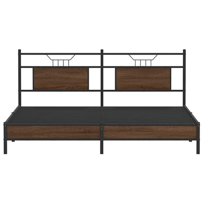Bed Frame without Mattress Brown Oak 183x213 cm Engineered Wood
