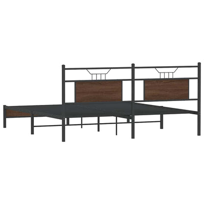 Bed Frame without Mattress Brown Oak 183x213 cm Engineered Wood