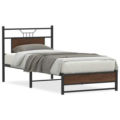 Bed Frame without Mattress Brown Oak 80x200 cm Engineered Wood