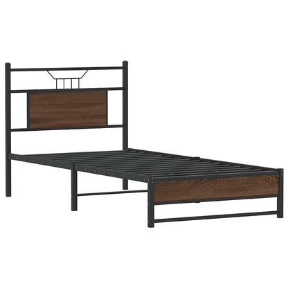 Bed Frame without Mattress Brown Oak 80x200 cm Engineered Wood