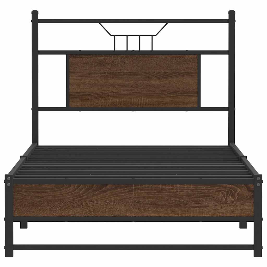 Bed Frame without Mattress Brown Oak 80x200 cm Engineered Wood