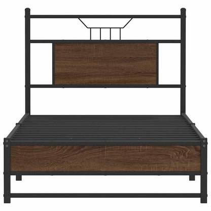 Bed Frame without Mattress Brown Oak 80x200 cm Engineered Wood