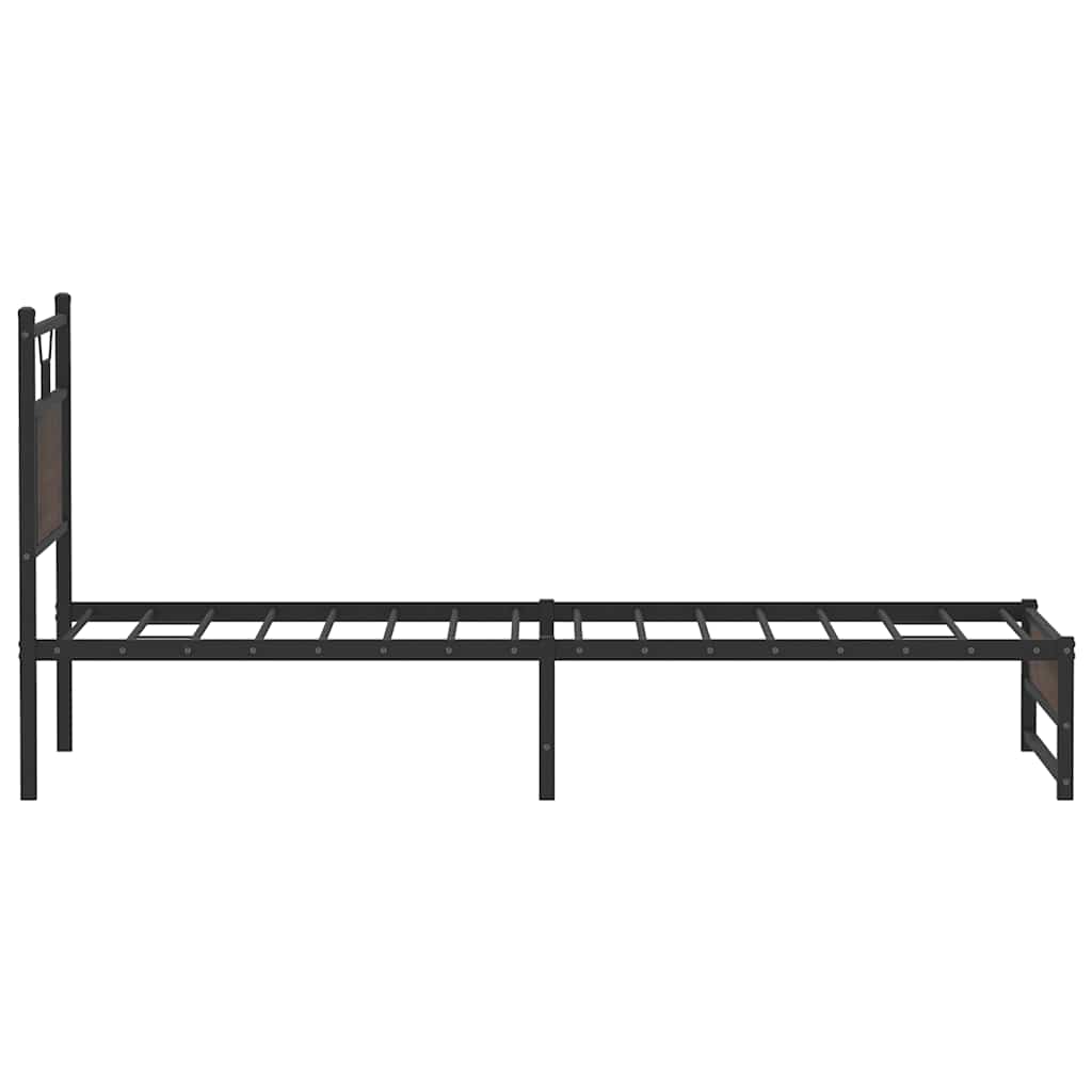 Bed Frame without Mattress Brown Oak 90x190 cm Single Engineered Wood