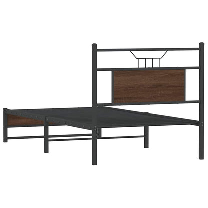 Bed Frame without Mattress Brown Oak 90x190 cm Single Engineered Wood
