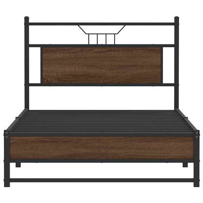 Bed Frame without Mattress Brown Oak 100x200 cm Engineered Wood