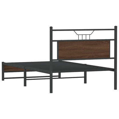 Bed Frame without Mattress Brown Oak 100x200 cm Engineered Wood