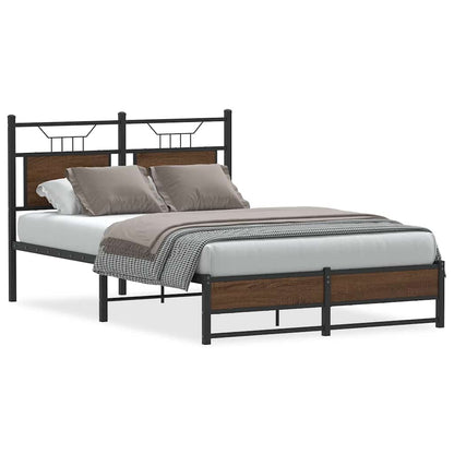 Bed Frame without Mattress Brown Oak 120x200 cm Engineered Wood