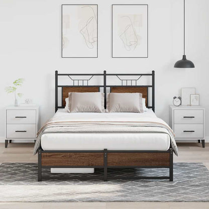 Bed Frame without Mattress Brown Oak 120x200 cm Engineered Wood