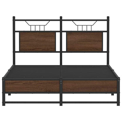 Bed Frame without Mattress Brown Oak 120x200 cm Engineered Wood