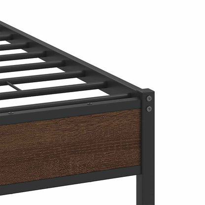 Bed Frame without Mattress Brown Oak 120x200 cm Engineered Wood