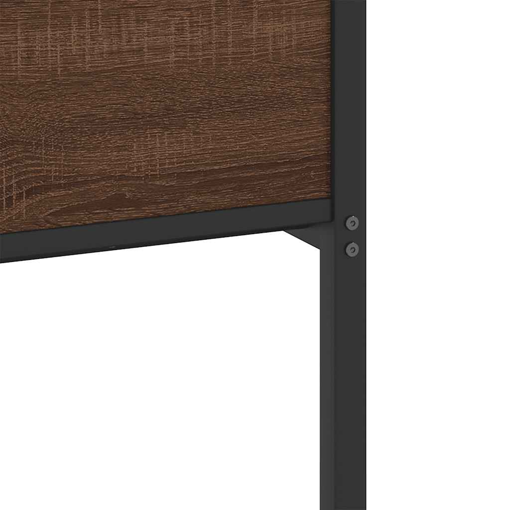 Bed Frame without Mattress Brown Oak 90x200 cm Engineered Wood