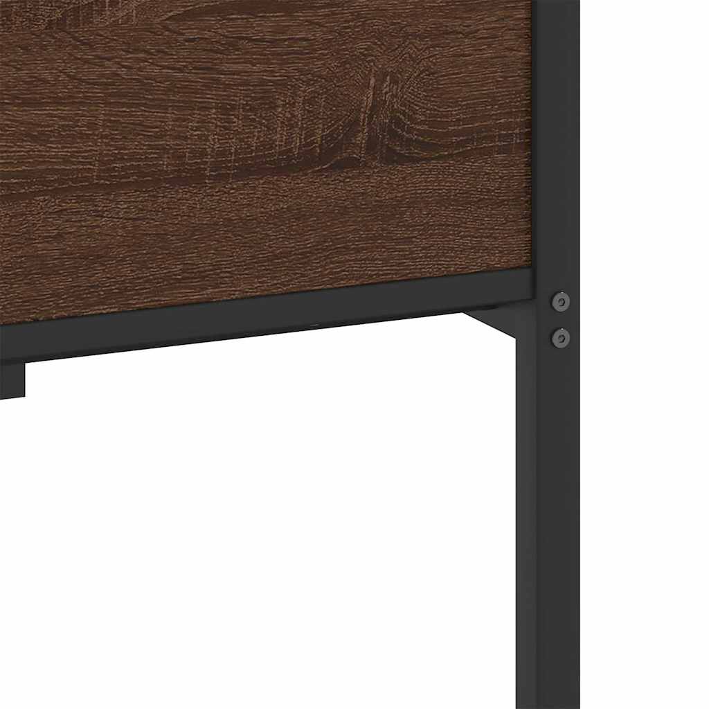 Bed Frame without Mattress Brown Oak 100x190 cm Engineered Wood