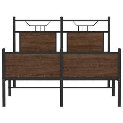 Bed Frame without Mattress Brown Oak 120x200 cm Engineered Wood