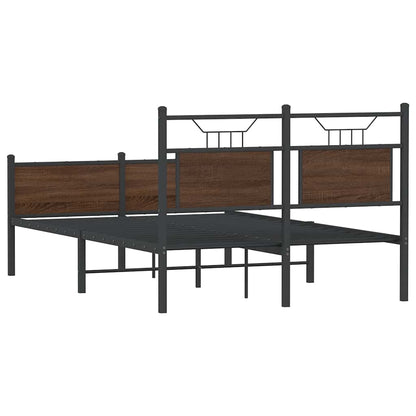 Bed Frame without Mattress Brown Oak 120x200 cm Engineered Wood