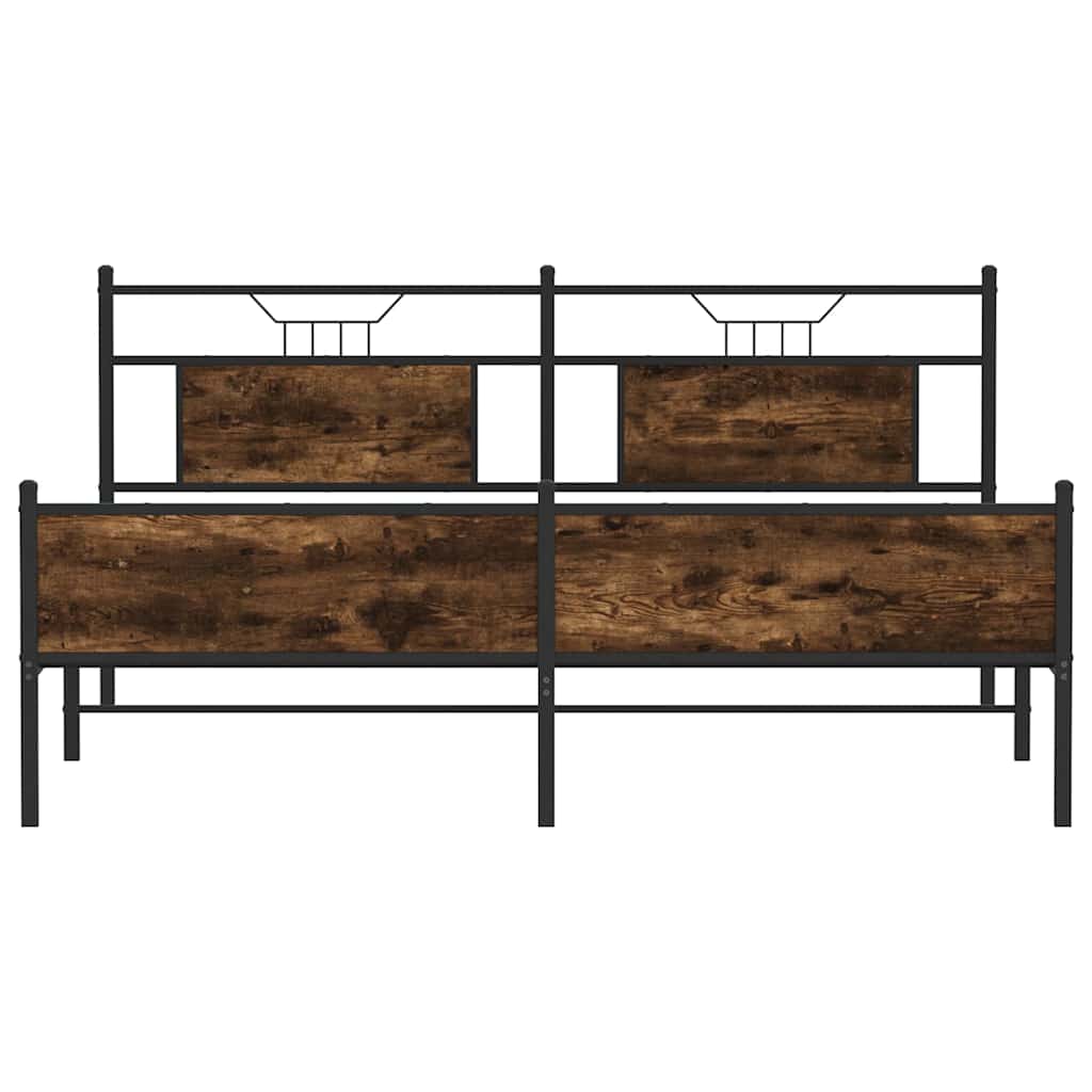 Bed Frame without Mattress Brown Oak 137x190 cm Engineered Wood