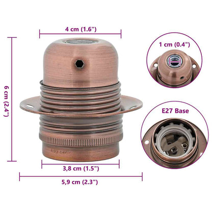 Lamp Holders 2 pcs Red Bronze E27