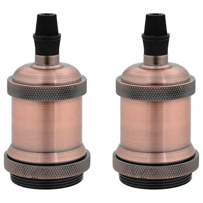 Lamp Holders 2 pcs Red Bronze E27