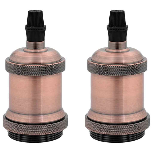 Lamp Holders 2 pcs Red Bronze E27