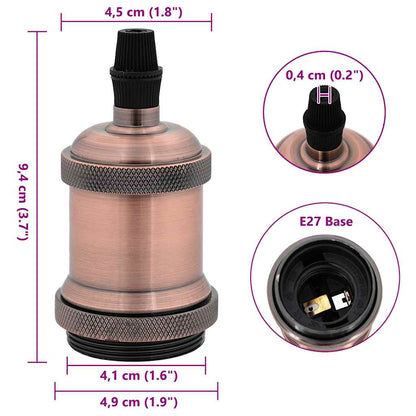 Lamp Holders 2 pcs Red Bronze E27