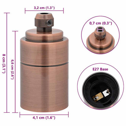 Lamp Holders 2 pcs Red Bronze E27