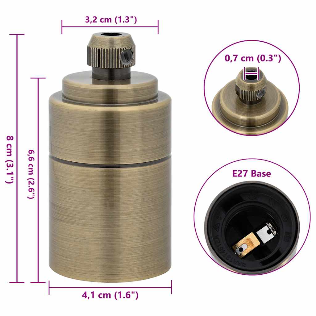 Lamp Holders 2 pcs Bronze E27