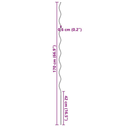 Plant Support 5 pcs Green 170 x 0.6 x 0.6 cm Steel
