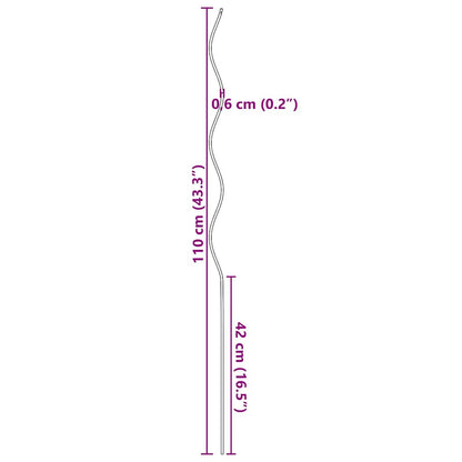 Plant Support 50 pcs Green 110 x 0.6 x 0.6 cm Steel