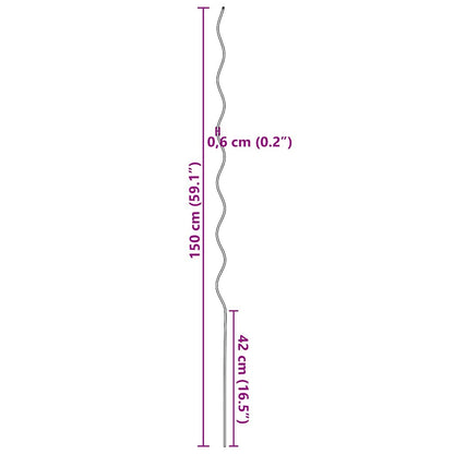 Plant Support 5 pcs Green 150 x 0.6 x 0.6 cm Steel